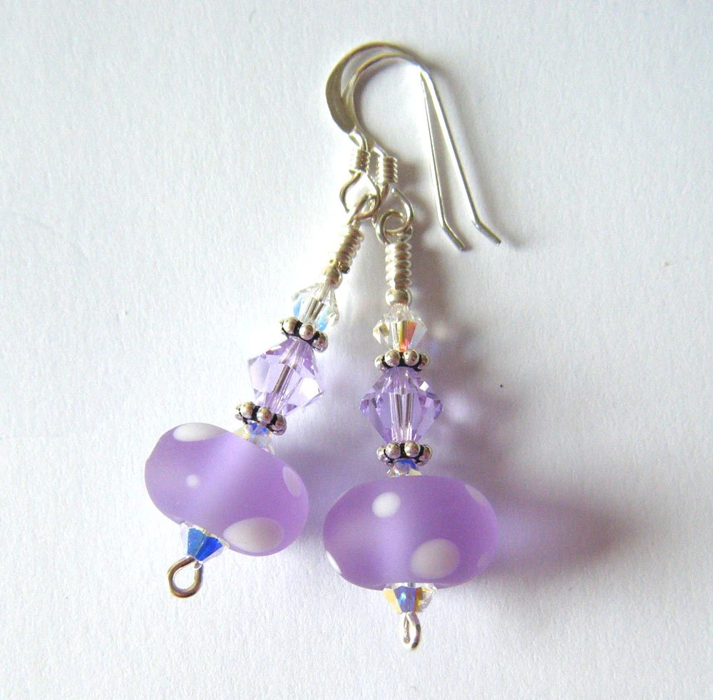 Custom Lavender Dotty Earrings
