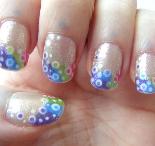 Colourful Bubbles Manicure