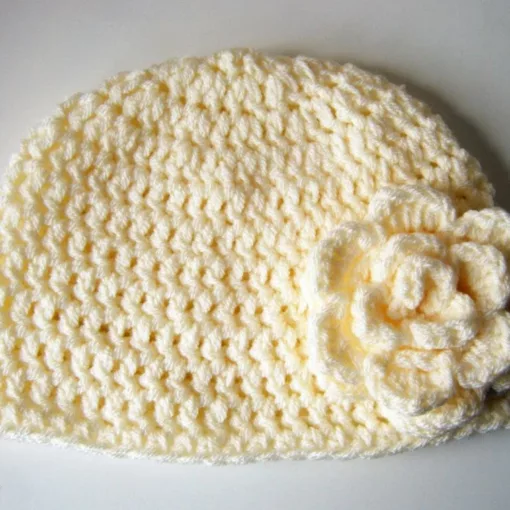 Cream Rose Hat - Adult Size