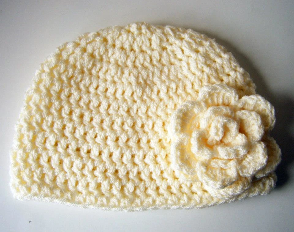 Cream Rose Hat - Adult Size