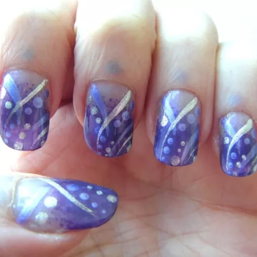 Purple Abstract Manicure