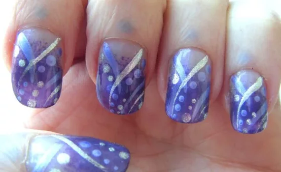 Purple Abstract Manicure