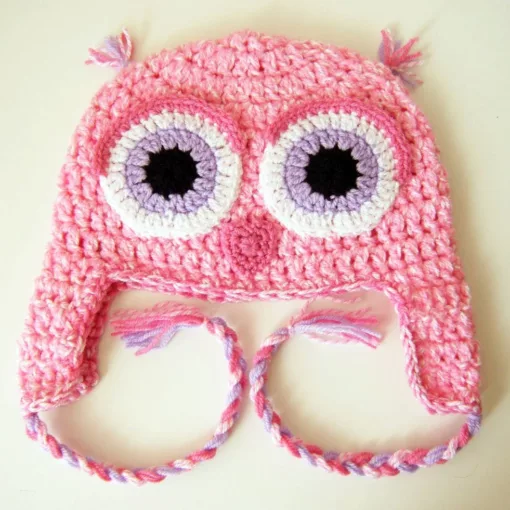 Sweetie Owl Earflap Hat - 12M-2T size