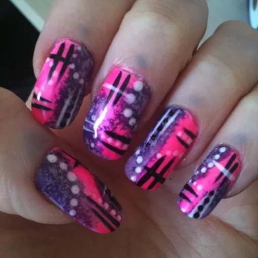 Neon pink and purple abstract