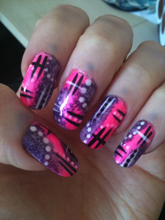 Neon pink and purple abstract