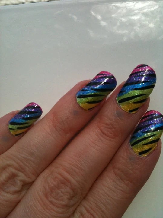 Rainbow Tiger Manicure