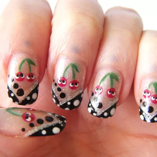 Retro Cherries Manicure